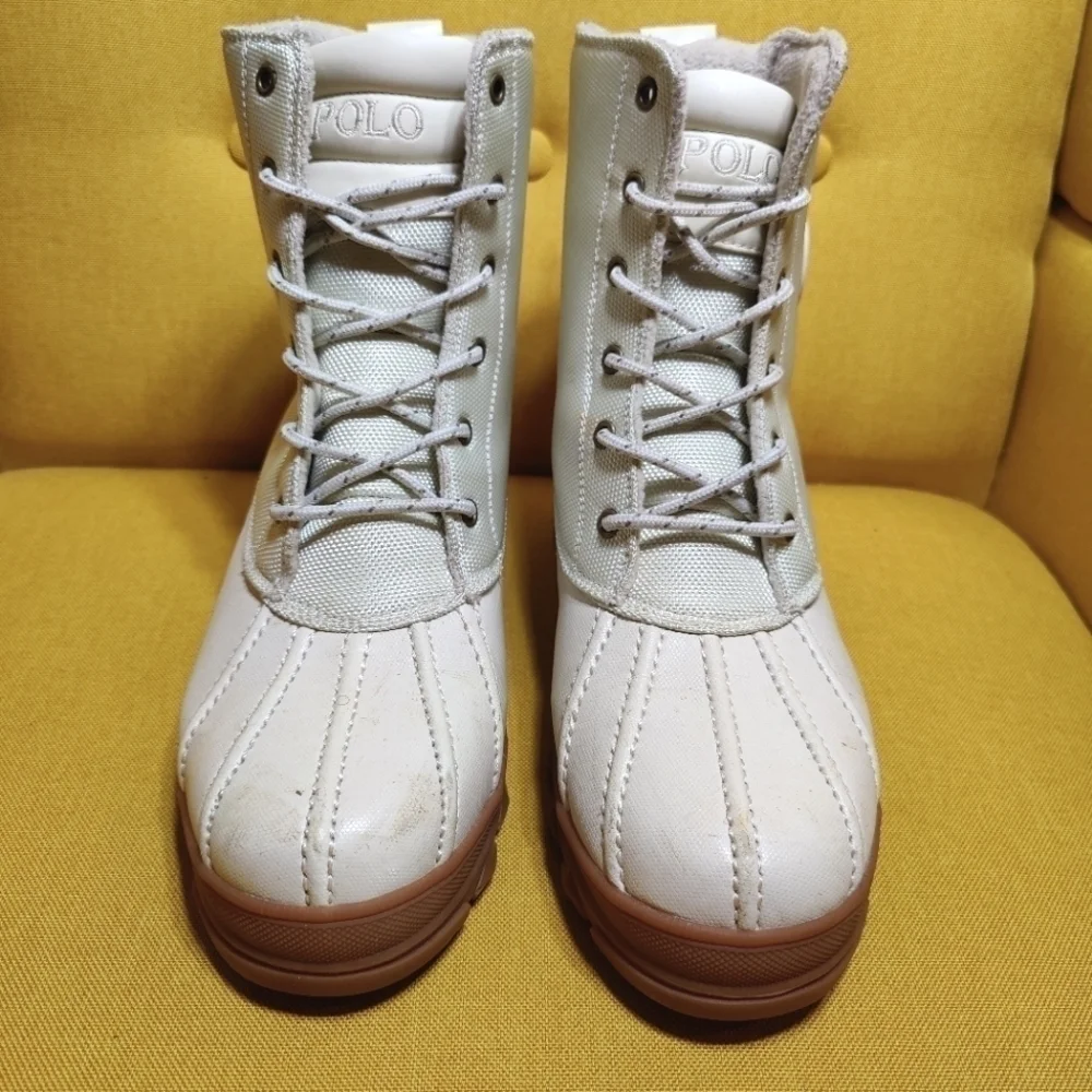 Polo Ralph Lauren Udel Off White Duck Boots  Men's Shoes Size 6